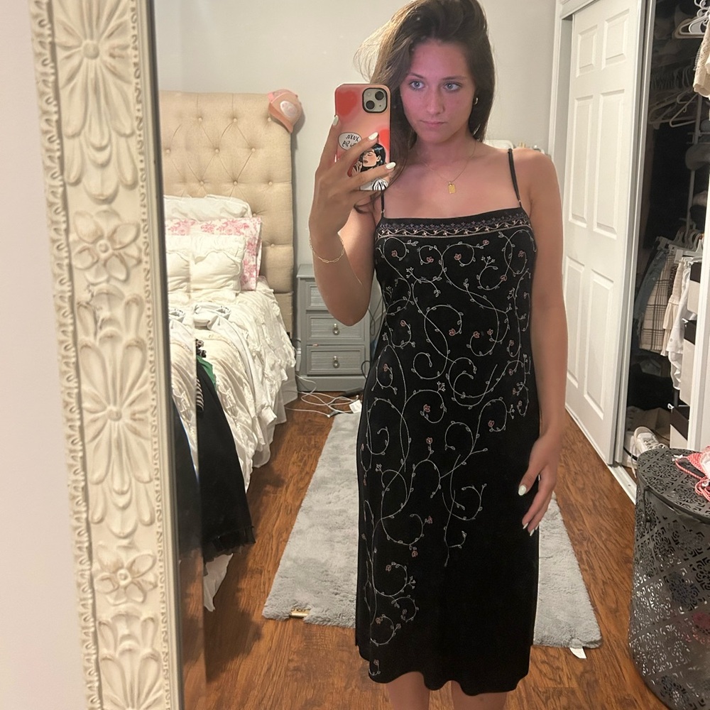 BCBG Black Spaghetti Strap Maxi Dress